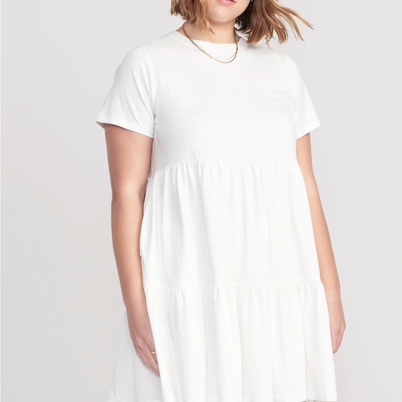 NWT OLD NAVY Tiered Mini Swing T-Shirt Dress COLOR SEA SALT - Picture 6 of 10